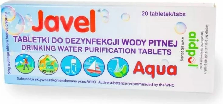 Tableta dezinfektimi uji Yakimasport, të bardha
