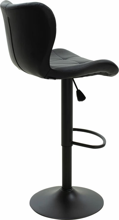 Karrige për bar Coozy, lartësi e rregullueshme, metal i zi mat me PU, set prej 2 copash