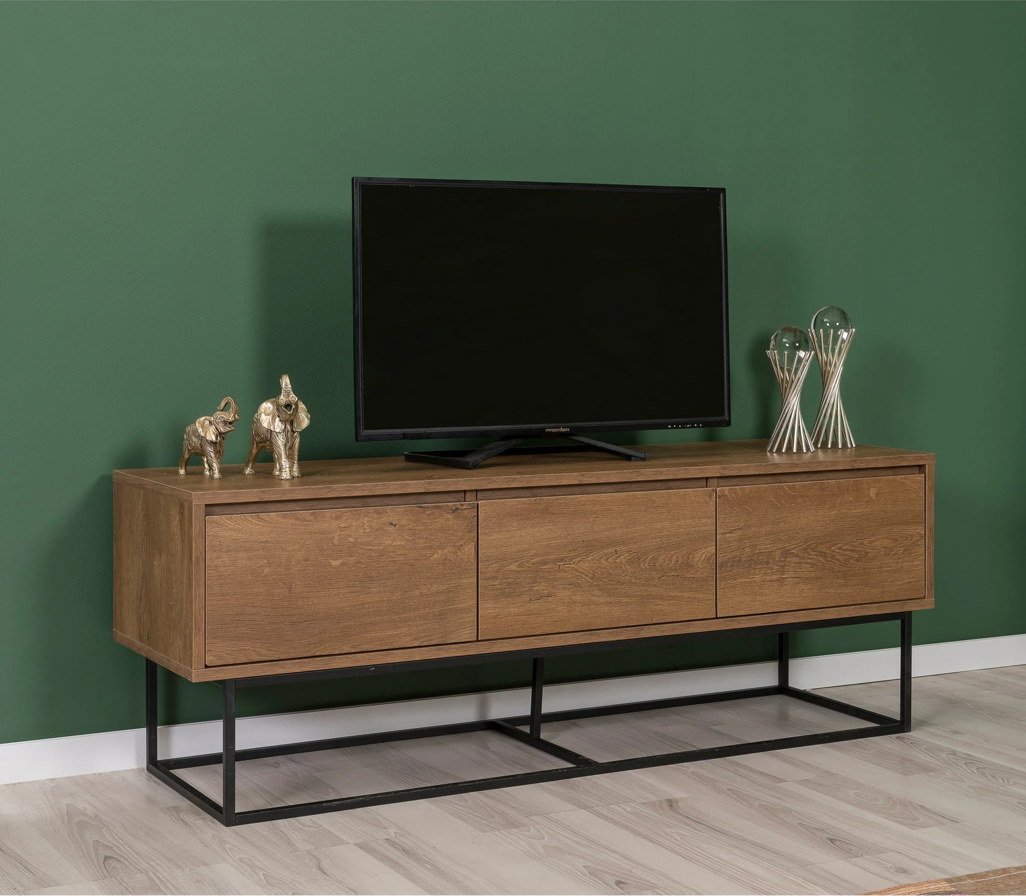 Set mobiljesh për dhomë dite Skye Decor, Laxus Takım 16, ngjyrë arrë dhe e zezë