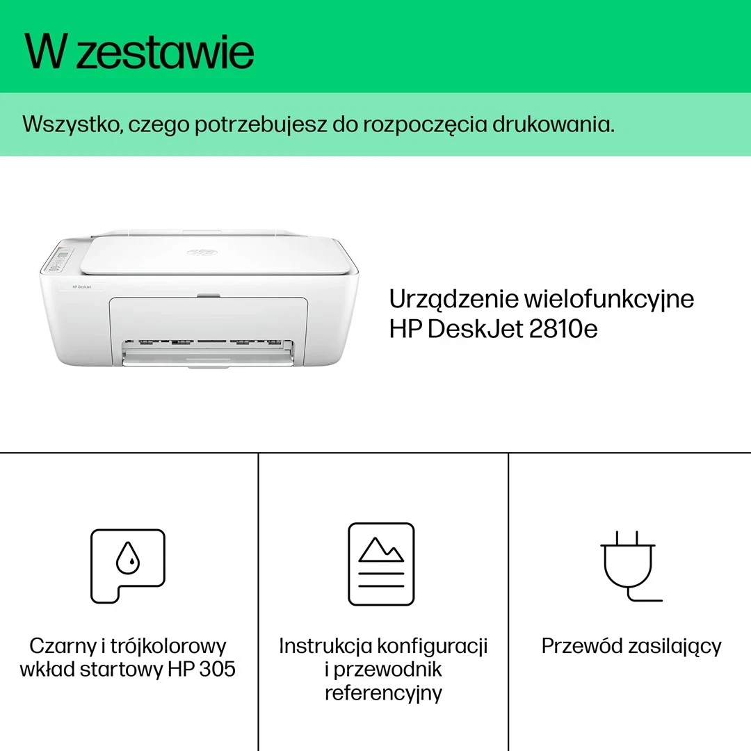 Printer AIO HP DeskJet 2810e, i bardhë