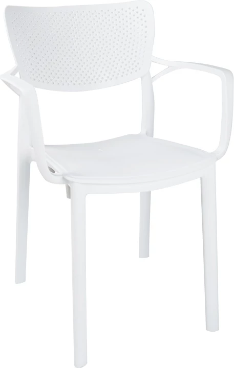 Tavolinë me karrige për terasë, Icon-Fontline, set prej 5 copësh, PP, ngjyrë e bardhë