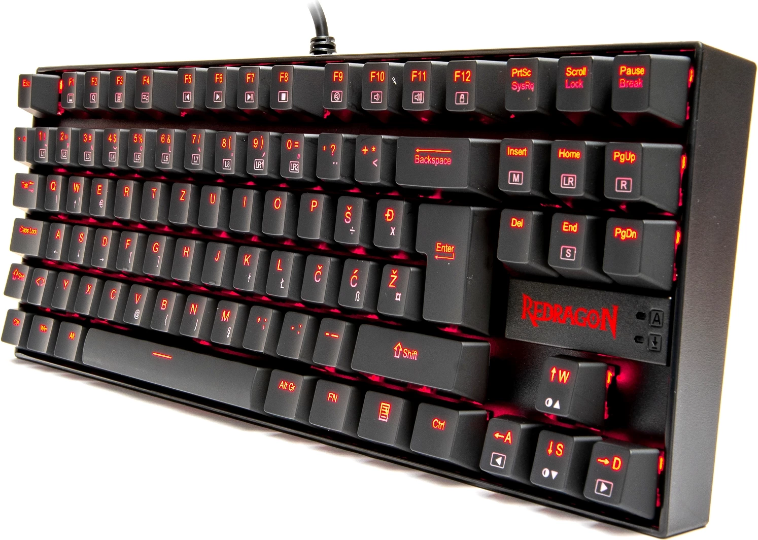 Tastierë mekanike Redragon Kumara 2 K552-2, 87 tasta TKL, Blue switch, LED e kuqe, wired, layout SLO/CRO, e zezë