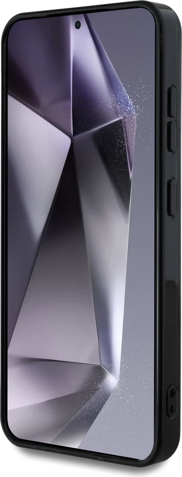 Mbështjellës Guess 4G Background Gold Electroplated Peony Pattern MagSafe për Samsung Galaxy S25, Zi