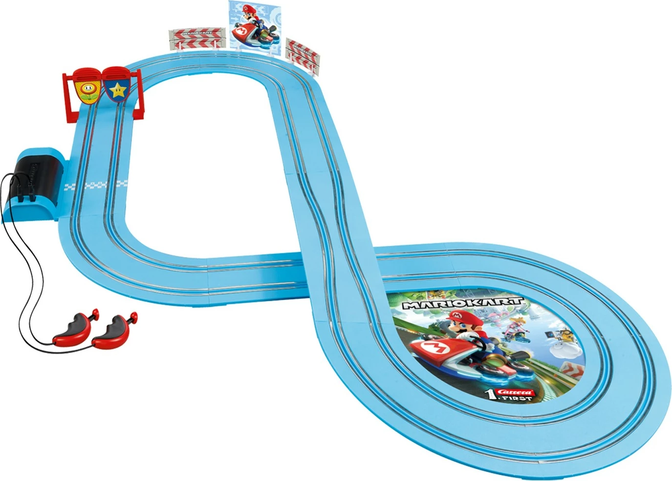 Set veturash dhe piste Carrera RC Nintendo Mario Kart, plastikë, ngjyra blu, gjelbër, kuqe
