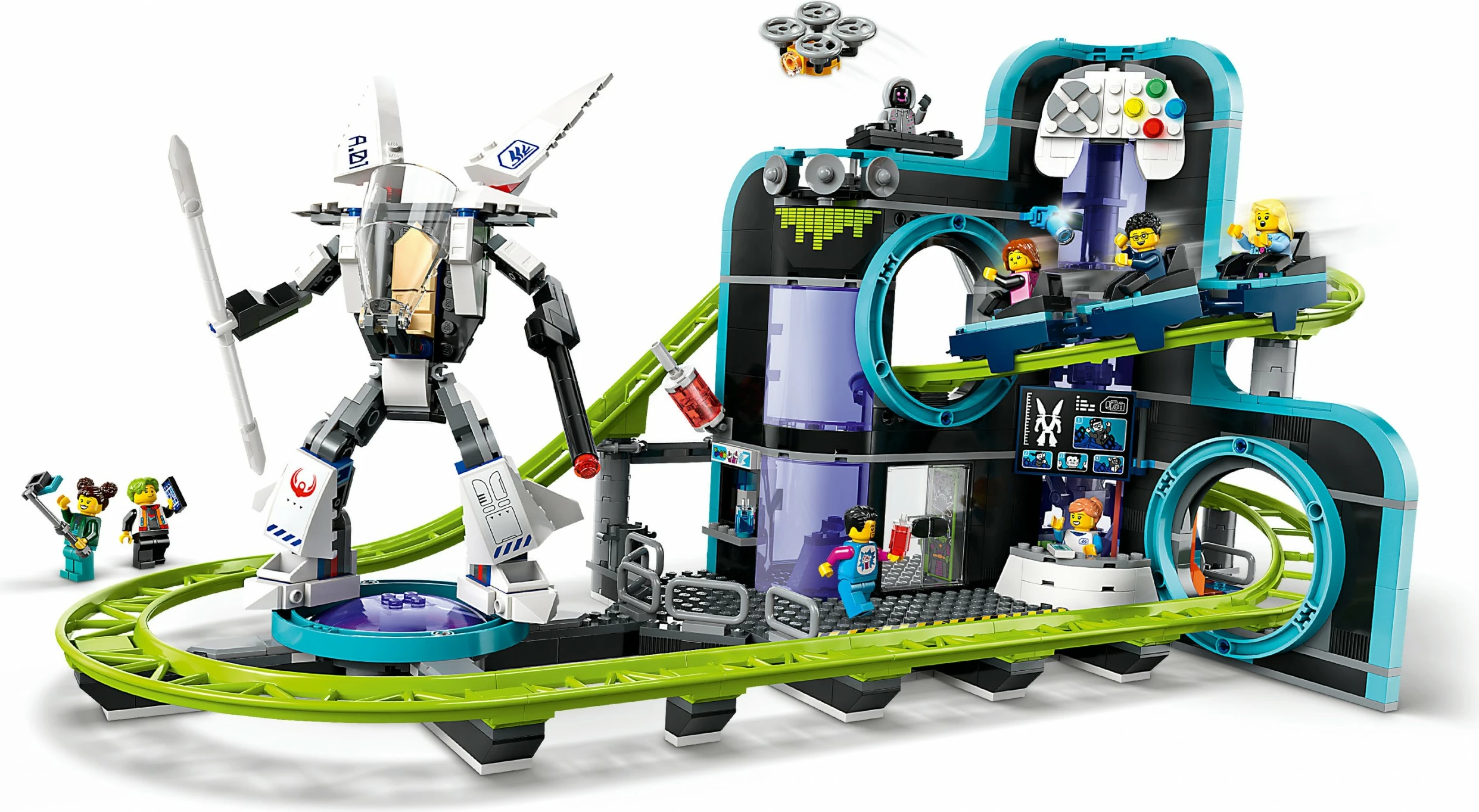 Set ndërtimi LEGO City 60421 Achterbahn me Robot-Mech, multikolor