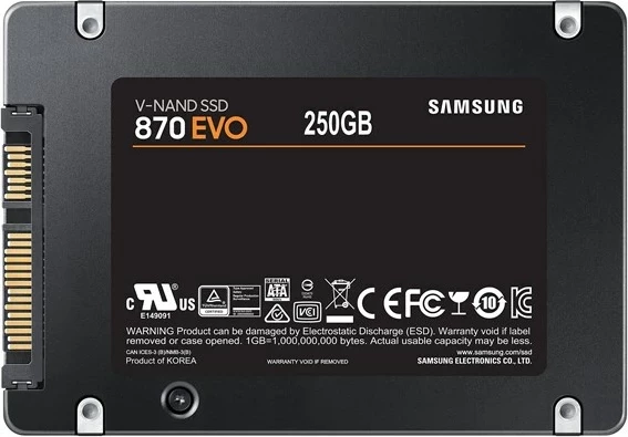 SSD Samsung 870 EVO, 250 GB, 2.5 inç, Serial ATA III, Zi
