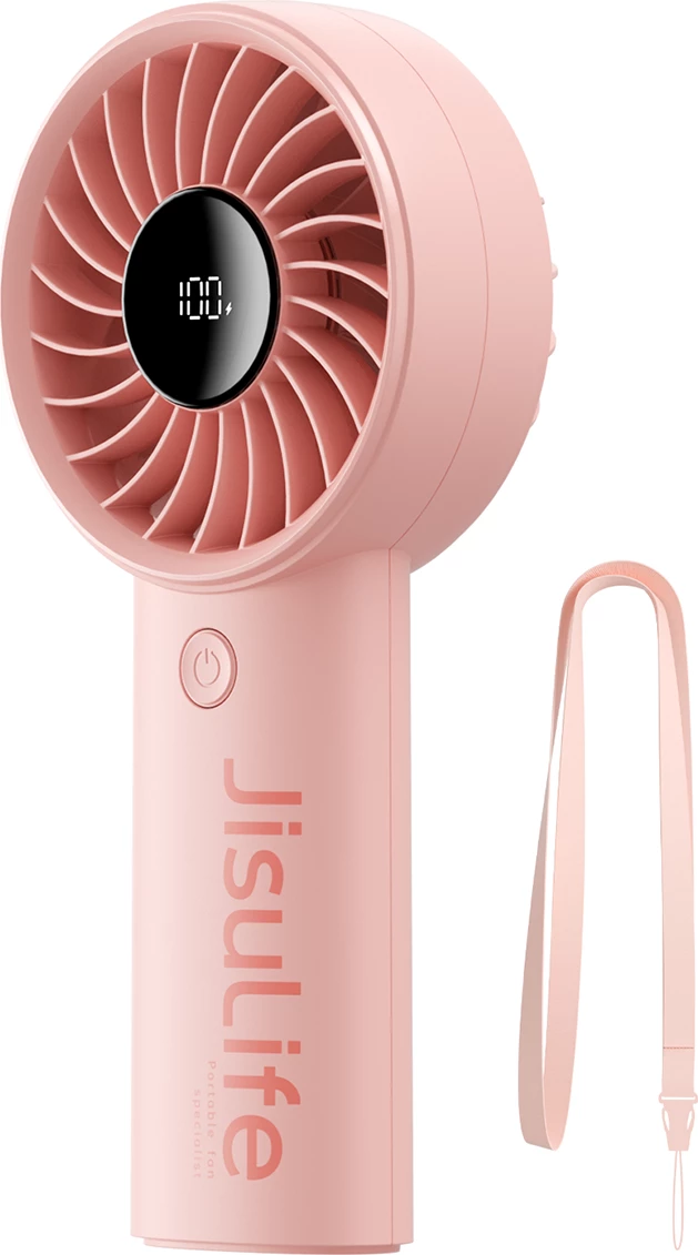 Ventilator dore Jisulife Life4 3600mAh USB-C, 5 shpejtësi, rozë (me litar dhe kabllo)