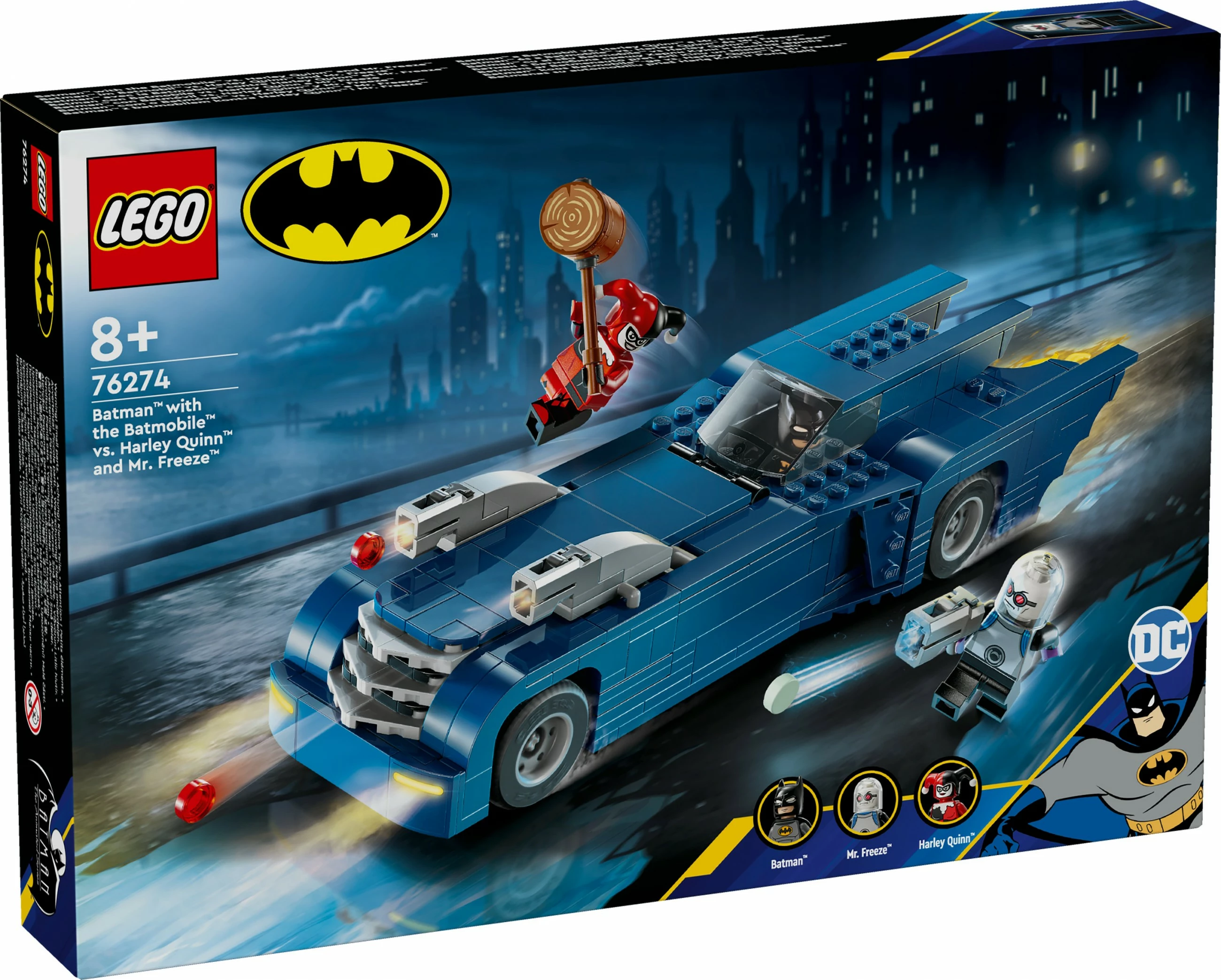 Set ndërtimi LEGO Batman me Batmobile, Harley Quinn dhe Mr. Freeze, 435 pjesë