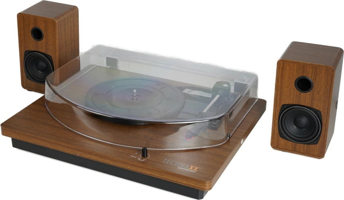 Gramafon Technaxx TX-188 me Bluetooth, 2 altoparlantë stereo, dru