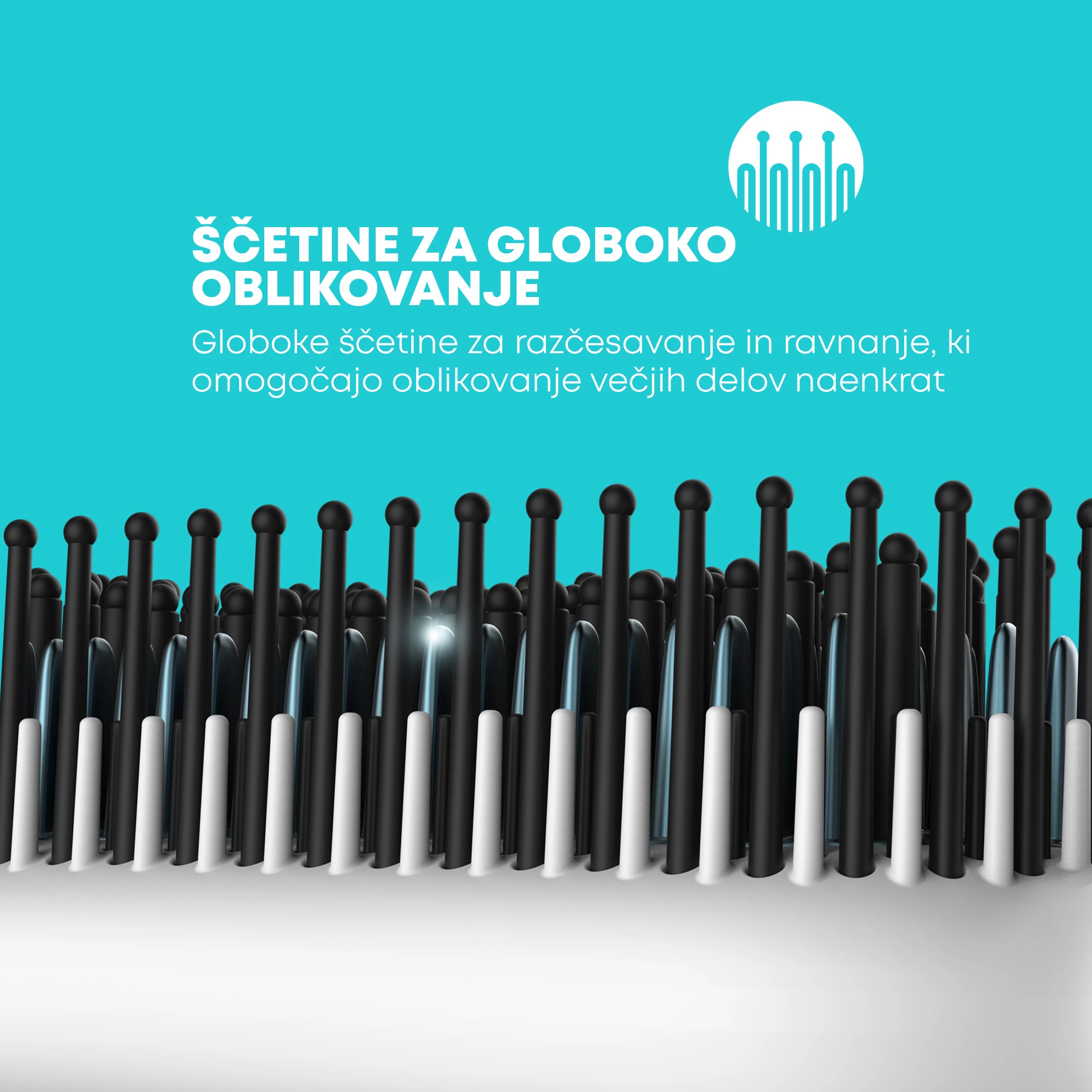 Furçë elektrike për drejtim flokësh Revamp Progloss Deepform BR-1850, 130–210°C, ionike, keramike, mat silikoni, e bardhë