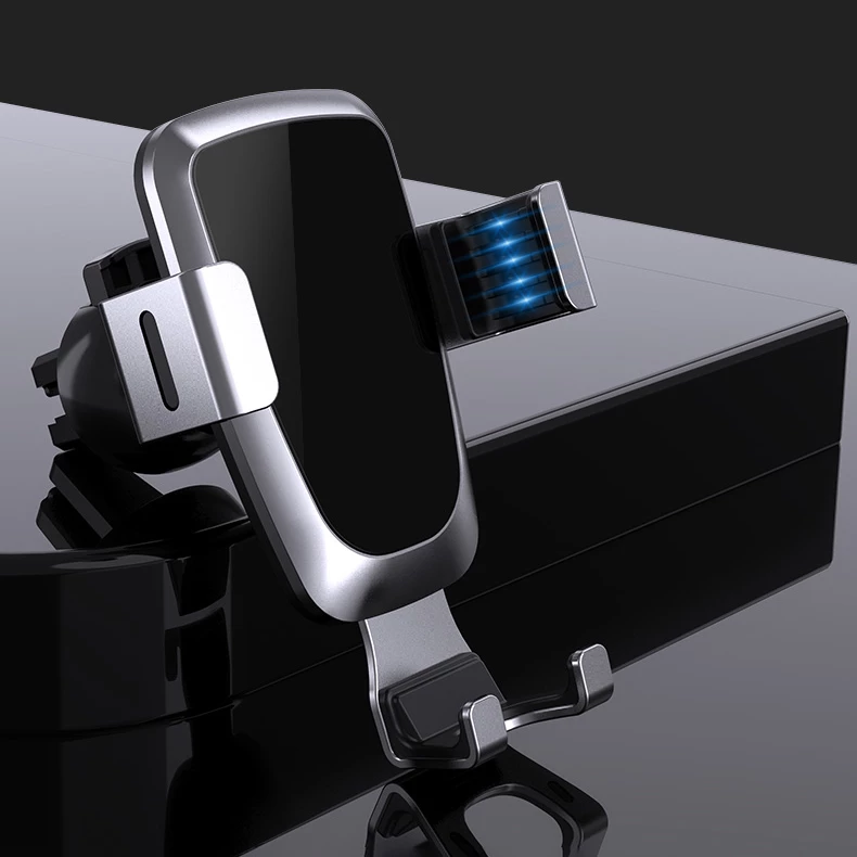 Mbajtës gravitacional për celular Hurtel YC08, për grilë të ajrit, i zi