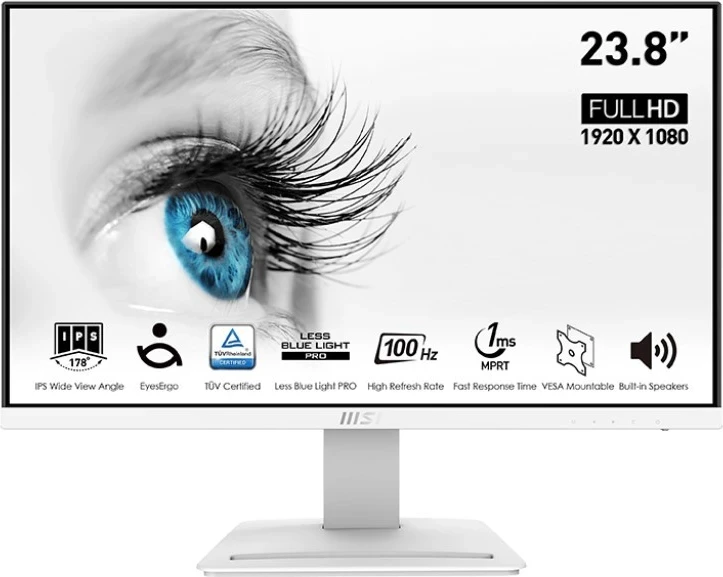 Monitor MSI PRO MP243XW, 23 inç, Full HD, IPS, i bardhë