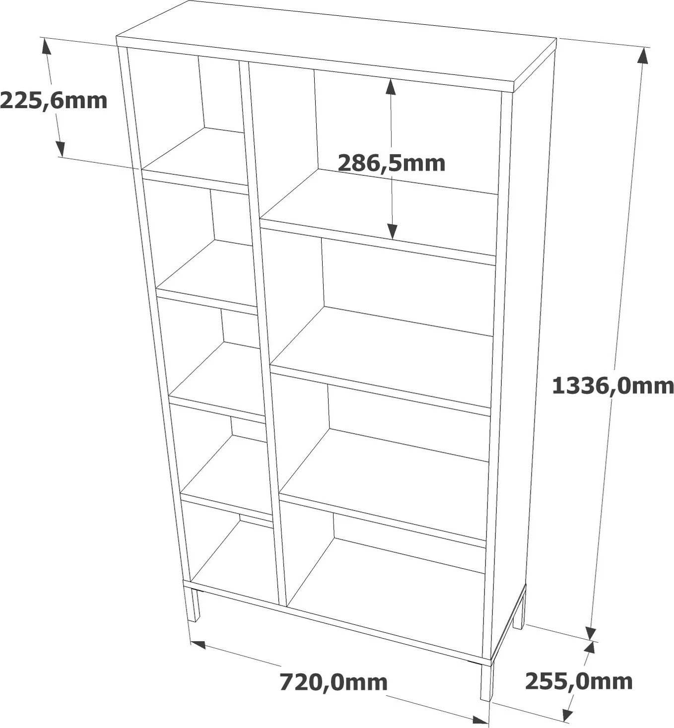 Raft librash Hanah Home, ngjyrë pishë Atlantike dhe antracit, Rl3-Aa