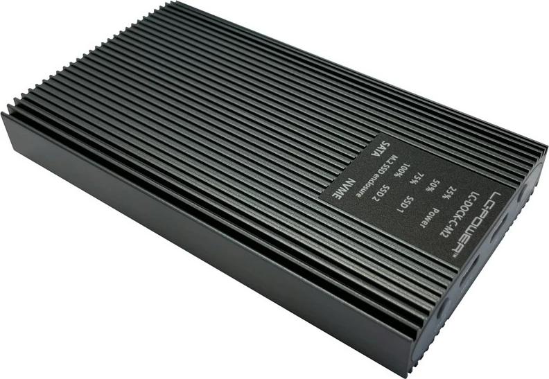 Kasë LC-Power NVMe/SATA SSD M.2 USB-C anthracite