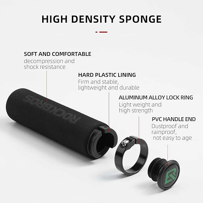 Doreza timoni për biçikletë Rockbros BT1001BKBK, sfungjer, e zezë