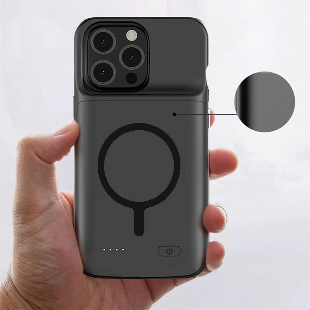 Mbështjellës me bateri Tech-Protect PowerCase për iPhone 15 Pro, MagSafe, 7000mAh, Zi