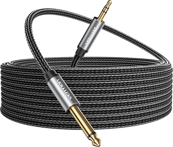 Kabllo audio Vention BCYHF, mini jack 3.5mm në jack 6.35mm, 1m, e zezë