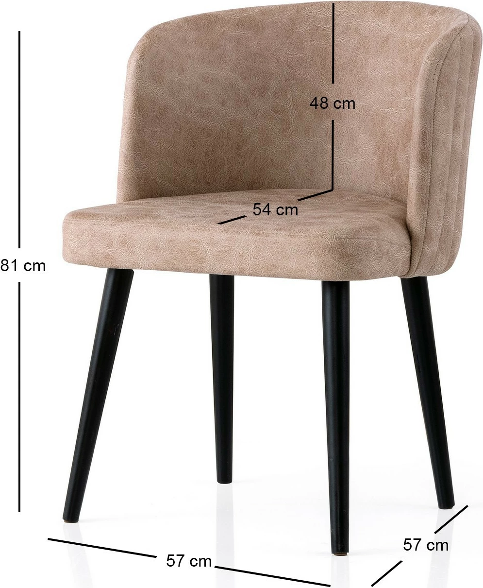 Set karrigesh (4 copë), Hanah Home Zen - 4201 V4, ngjyrë e zezë dhe bezhë