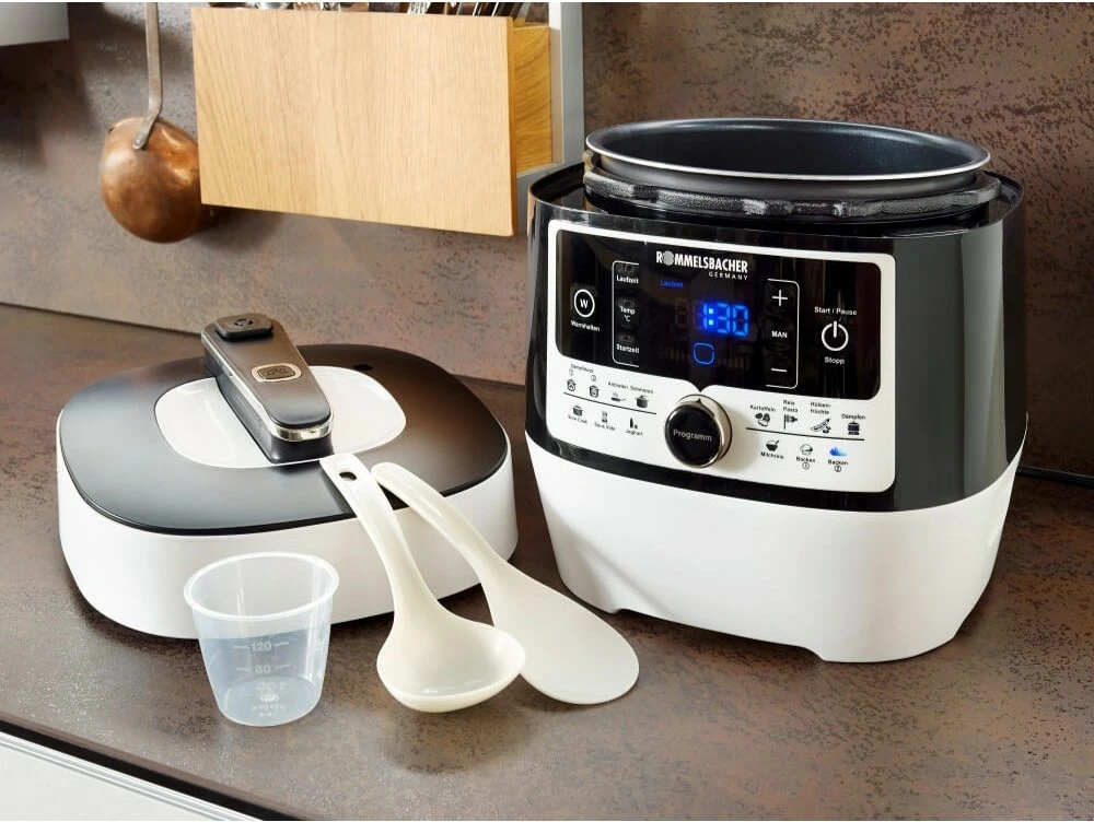 Multi-cooker ROMMELSBACHER MD 1000, 4L, digjital, zi/bardhë