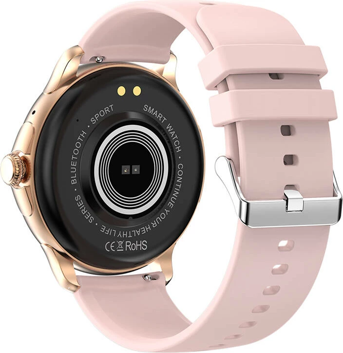 Smartwatch Colmi V72, 1.43" AMOLED, për Android/iOS, Gold me rrip rozë