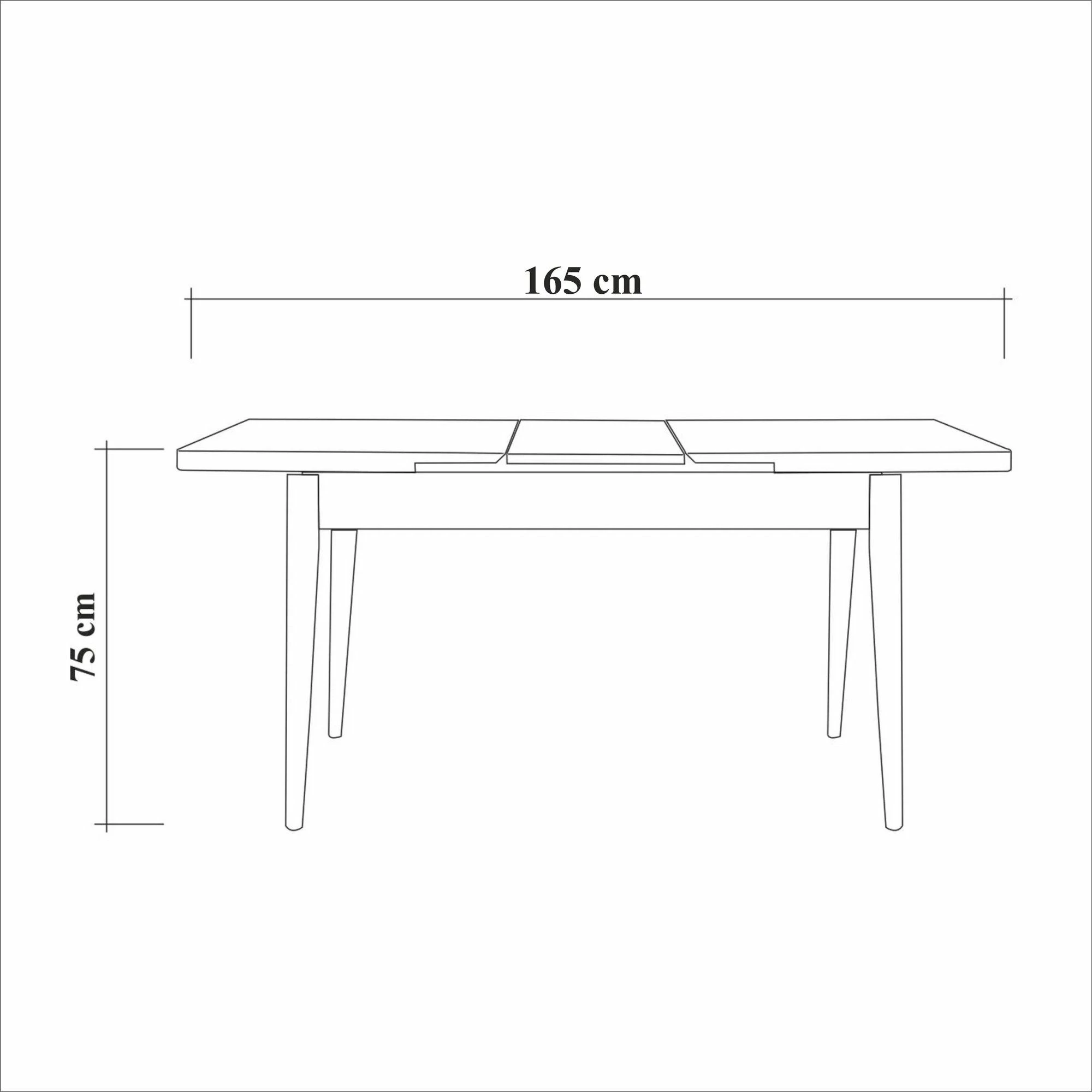 Set tavoline me karrige për ngrënie, zgjatues, 4 pjesë, Skye Decor Vina 1053, ngjyrë antracit dhe arre