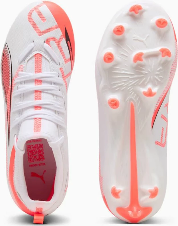 Atlete futbolli për fëmijë Puma, të bardha