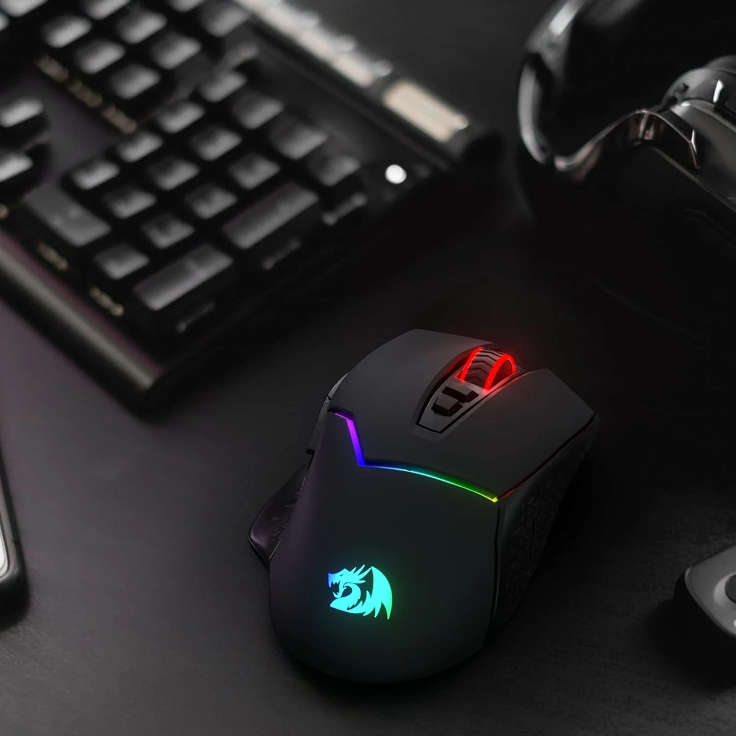 Maus wireless gaming Redragon Mirage M690-PRO 8000 DPI, 8 butona, RGB, i zi