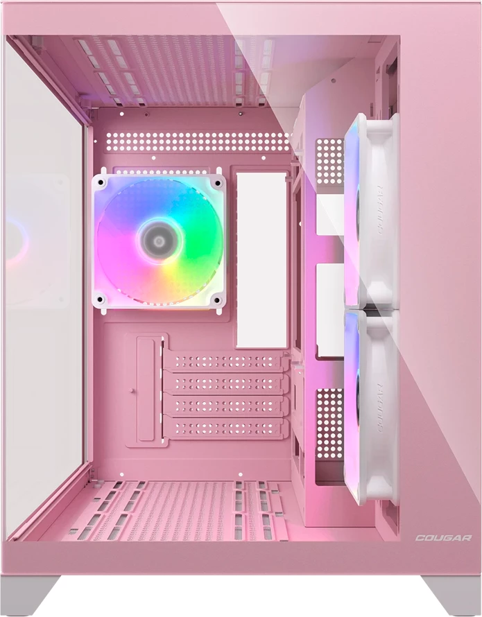 Kasë COUGAR FV150 Mini RGB, mini tower për Micro ATX/Mini-ITX, 3x120mm RGB fanë, rozë