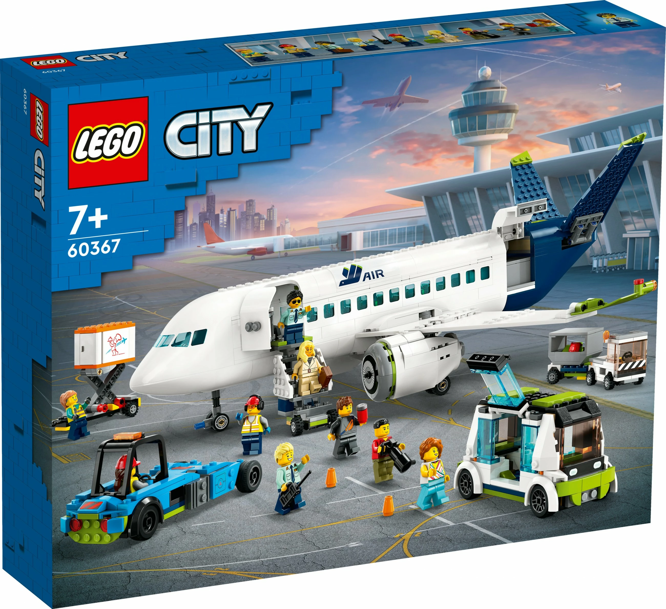 Set ndërtimi LEGO City Aeroplan pasagjerësh, 913 pjesë, shumëngjyrësh