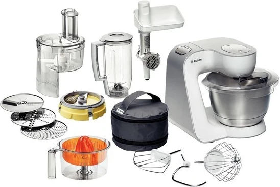 Pajisje përpunuese ushqimesh Bosch MUM 54251, 900W, 3.9 L, çelik inox, e bardhë