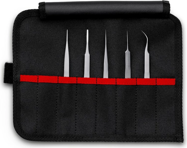 Set veglash Knipex 92 00 02, çelik inoksi, majë hollë, të lakuara dhe të drejta, 5 copë, Gjermani