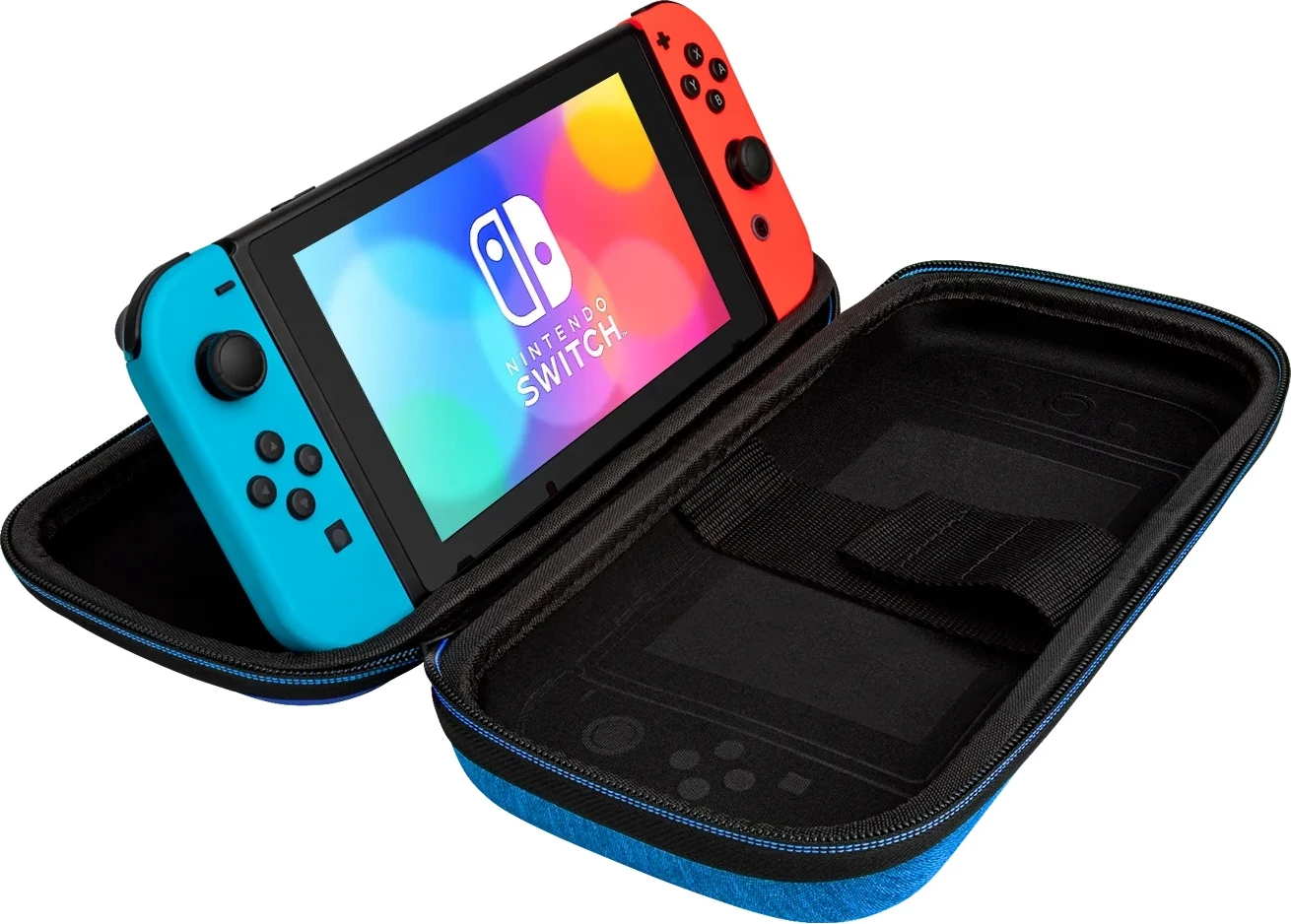 Çantë mbrojtëse PDP Deluxe Bag Glow in the Dark Link për Nintendo Switch/Switch Lite/Switch OLED, e zezë-blu