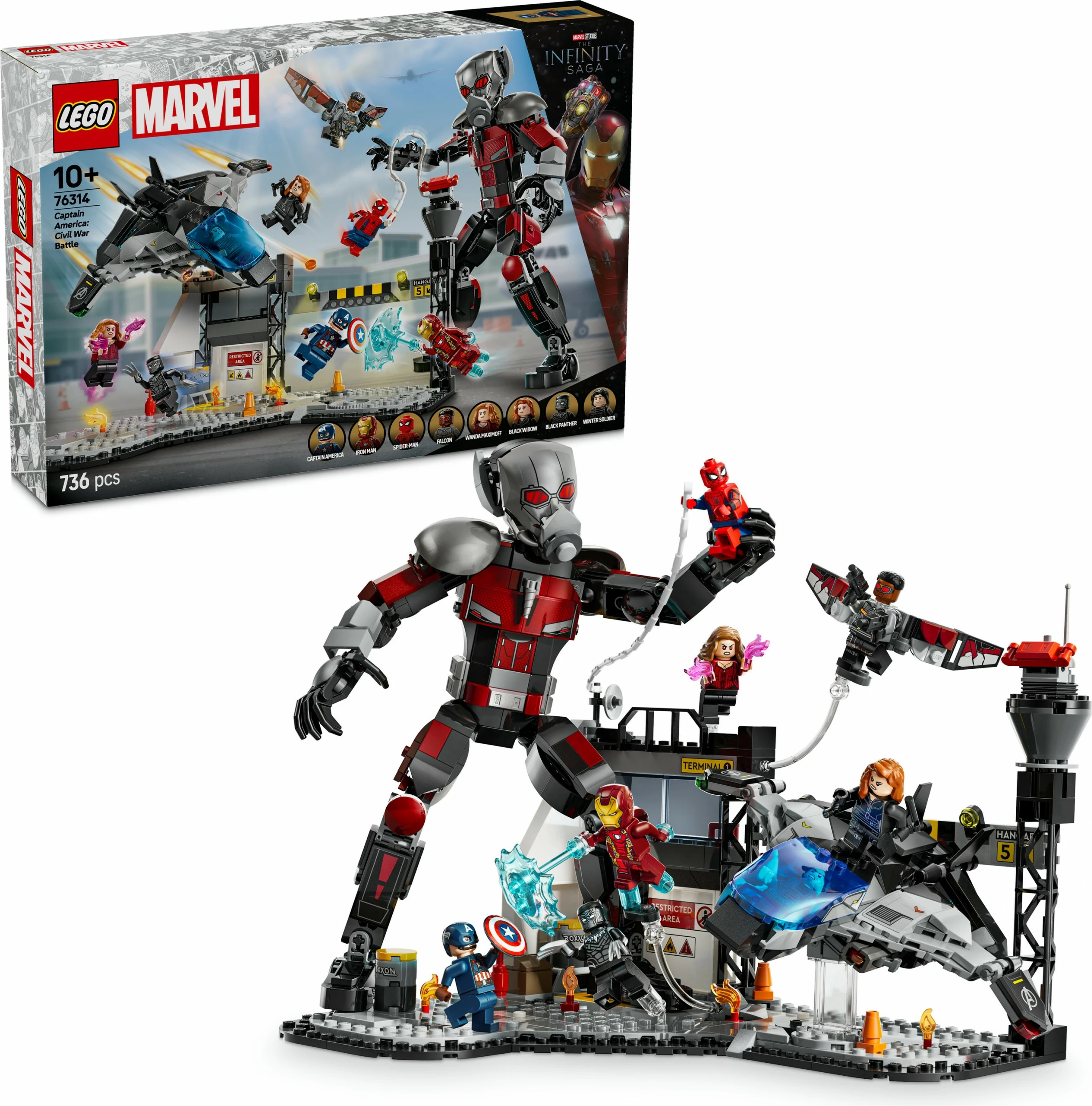 Set ndërtimi LEGO Super Heroes Marvel Captain America: Civil War, shumëngjyrësh
