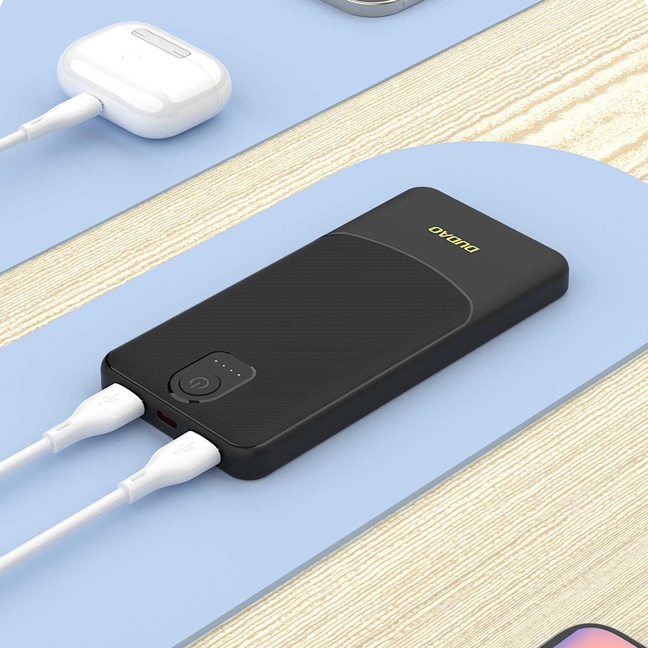 Powerbank Dudao K10, 10000mAh, 2x USB-A, USB-C, e zezë