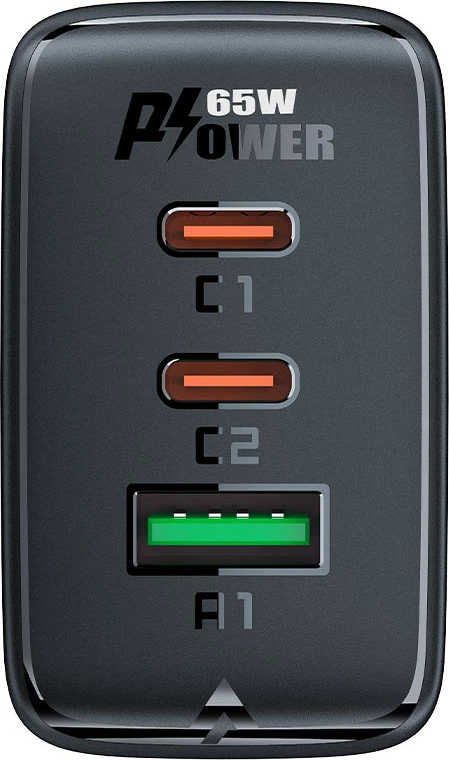 Karikues i shpejtë murit Acefast A41, 65W, 2x USB-C / USB-A, i bardhë