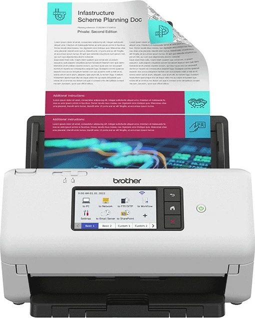 Skaner dokumentesh Brother ADS-4700W, Wi-Fi, duplex, ADF 80 fletë, rezolucion 1200 DPI