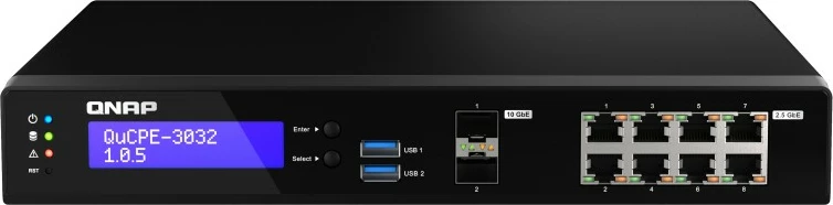 NAS sistem QNAP QuCPE-3032-C3558R-8G, Intel Atom C3558R, 8x2.5GbE, 2x10GbE SFP+, 8GB RAM, e zezë