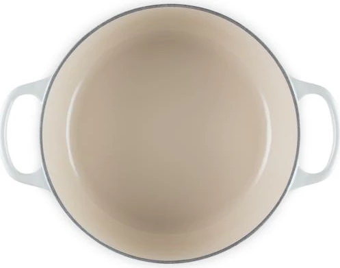 tenxhere gize me kapak, Le Creuset, Signature Roaster Round 24cm, meringue e bardhë