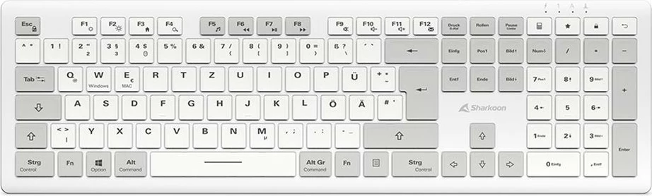 Tastierë Sharkoon OfficePal K30W, DE Layout, Rubberdome, e bardhë