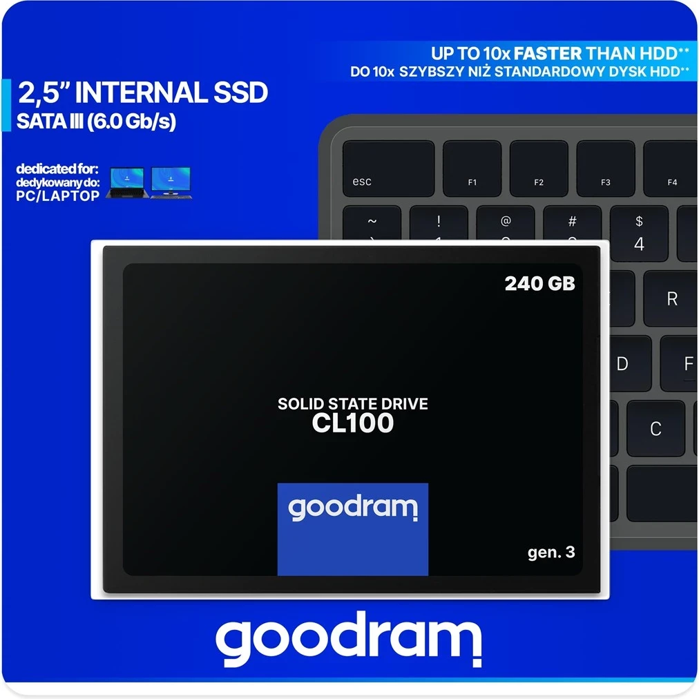 Hard disk SSD Goodram, CL100 Gen. 3, 240GB, Sata III 2,5 