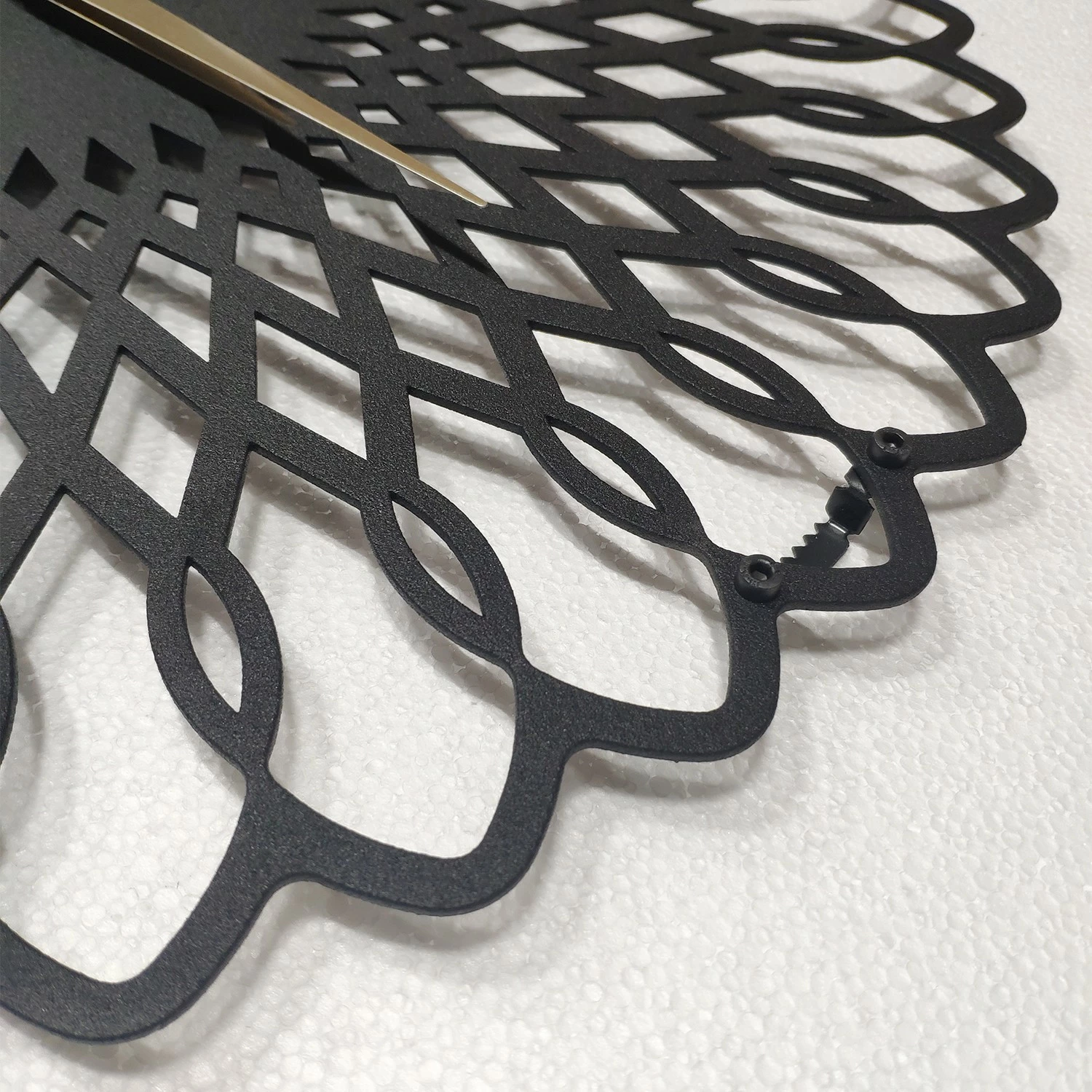 Orë muri dekorative metalike Wallity, Ring, e zezë, 50x50cm