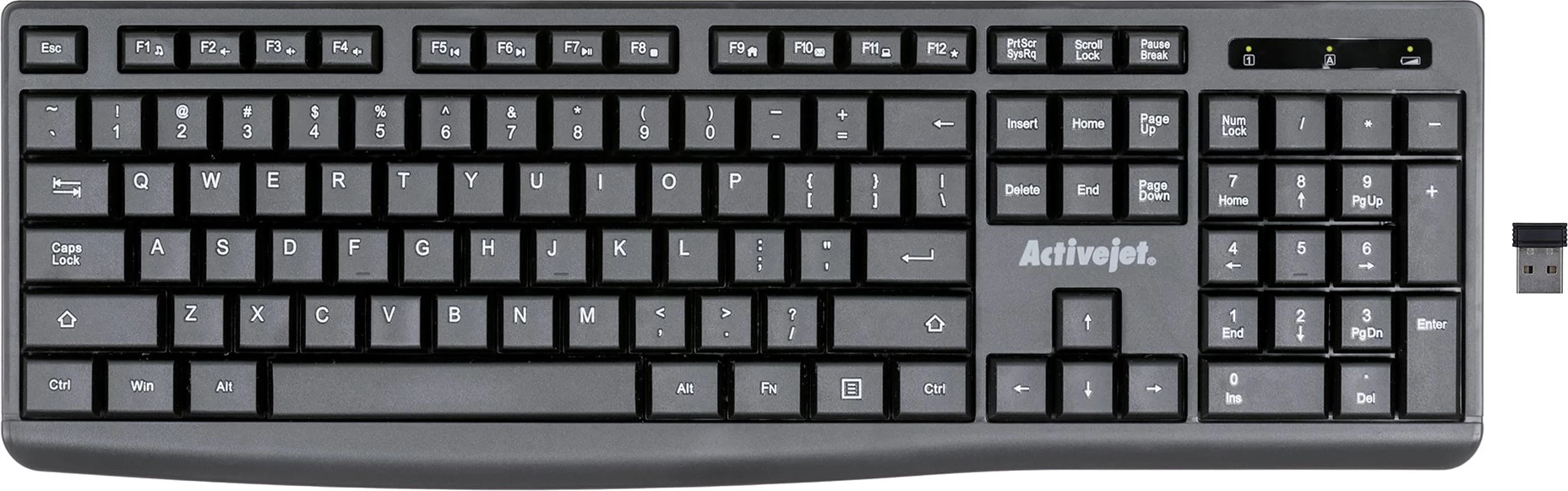 Tastierë Wireless Activejet K-3803SW, e zezë