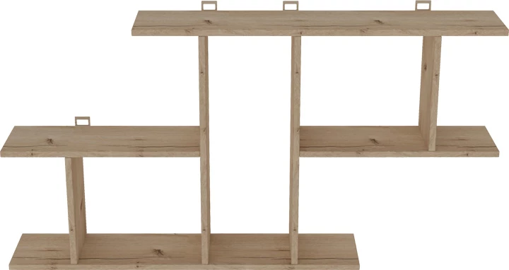 Raft muri Vertoura, ngjyrë lisi, 116x18.5x60cm