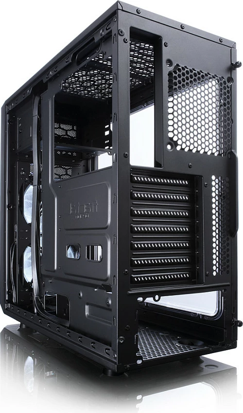 Kasë Fractal Design Focus G Midi Tower, ATX, micro ATX, ITX, e zezë, me dritare anësore dhe LED të bardhë