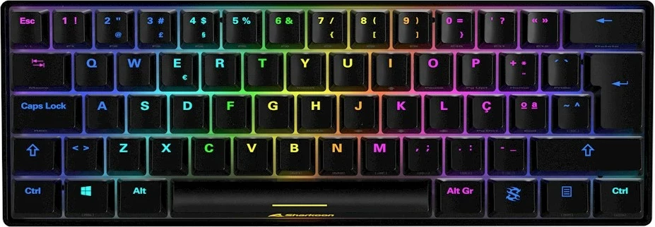 Tastierë mekanike SHARKOON SKILLER SGK50 S4, Kailh Red, 60%, RGB, PT-Layout, e zezë