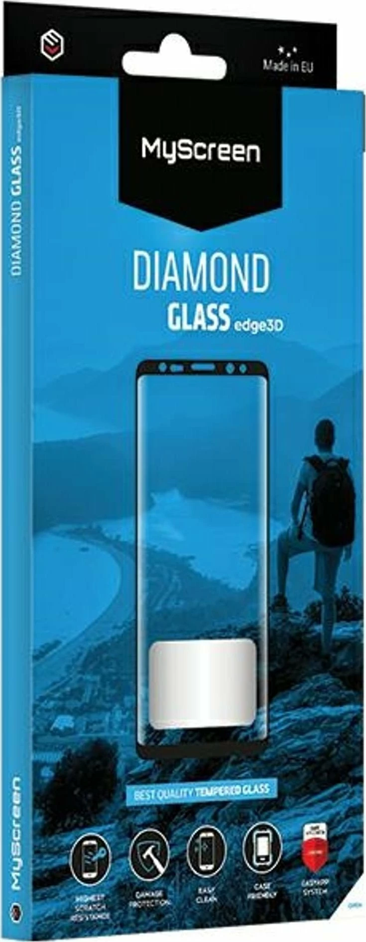 Mbrojtës ekrani xham i temperuar MyScreen Protector Diamond Glass edge3D për Honor Magic6 Pro, kornizë e zezë, 1 copë