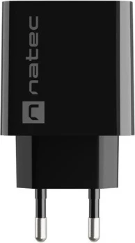 Karikues Natec Ribera 20W me USB-A dhe USB-C, ngjyrë e zezë