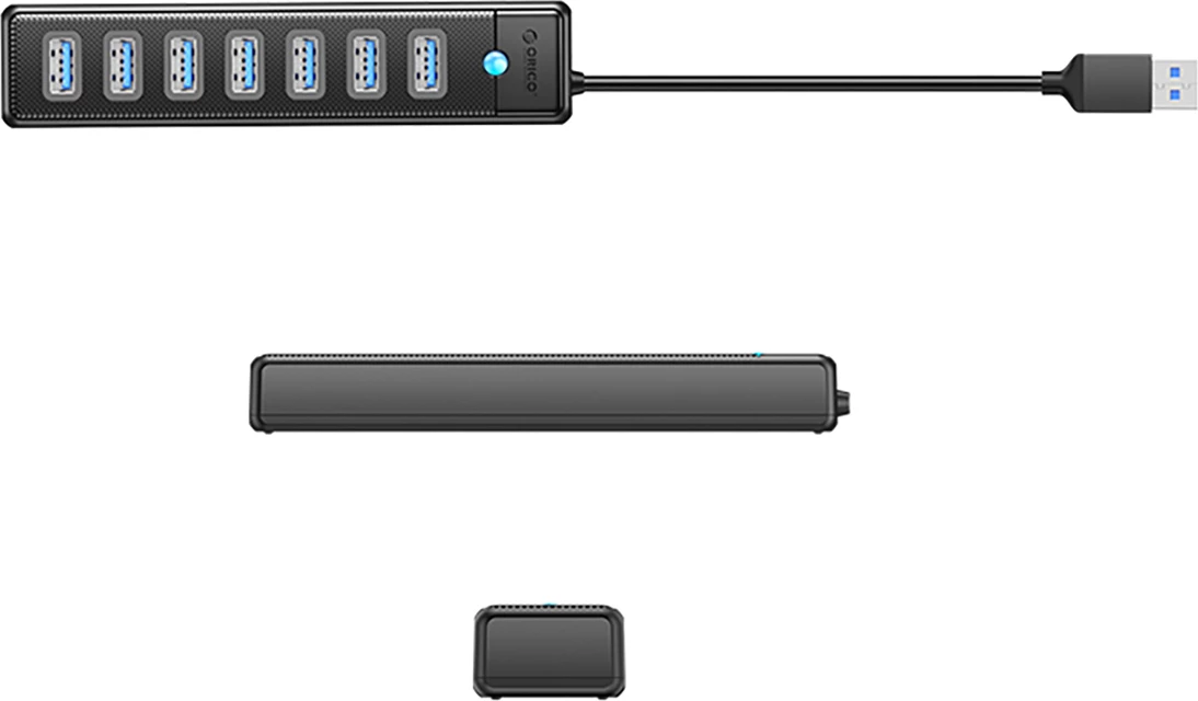 Hub USB Orico PW7U-U3, 7x USB-A 3.0 + USB-C, 1m, i zi