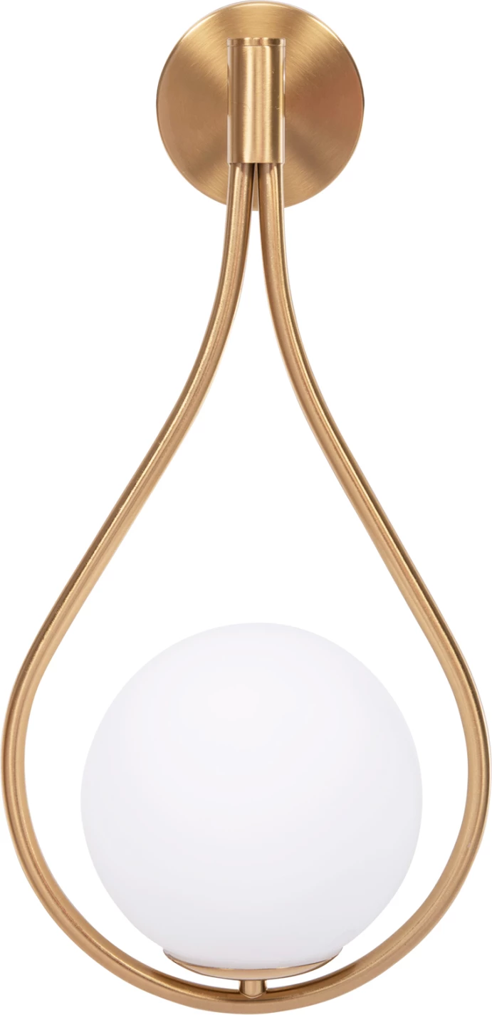 Aplik muri BAIS FH4472, ngjyrë ari, me sferë qelqi, 21x21x44Hcm