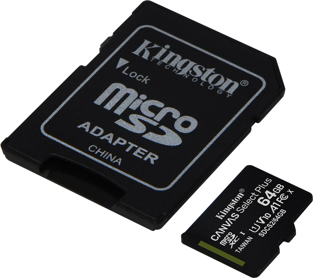 Kartë  memorie Micro SDXC  Kingston Canvas Select Plus, 64GB